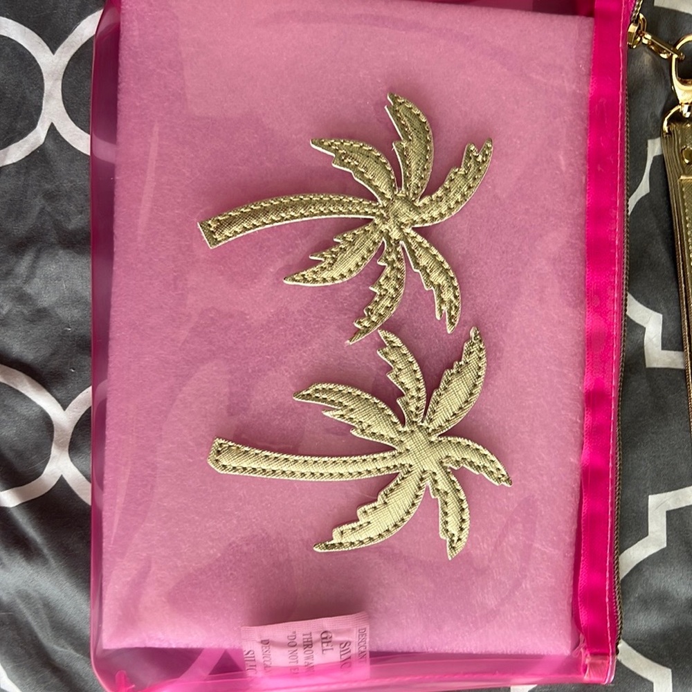 Lilly Pulitzer jelly pouch with palm trees
